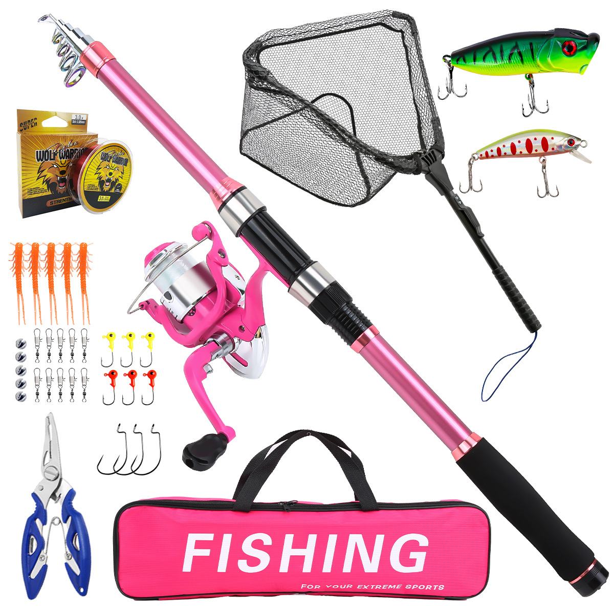 Fishing Rod Spinning - Set completo da pesca con canna