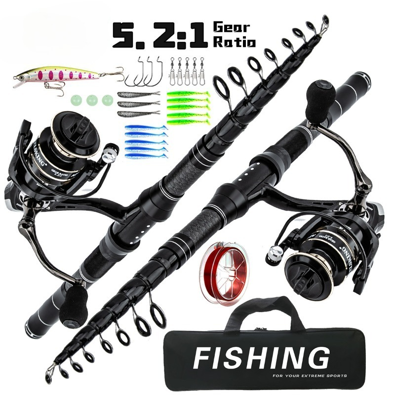 Fishing Rod Combo - Canna da Pesca Telescopica in Fibra